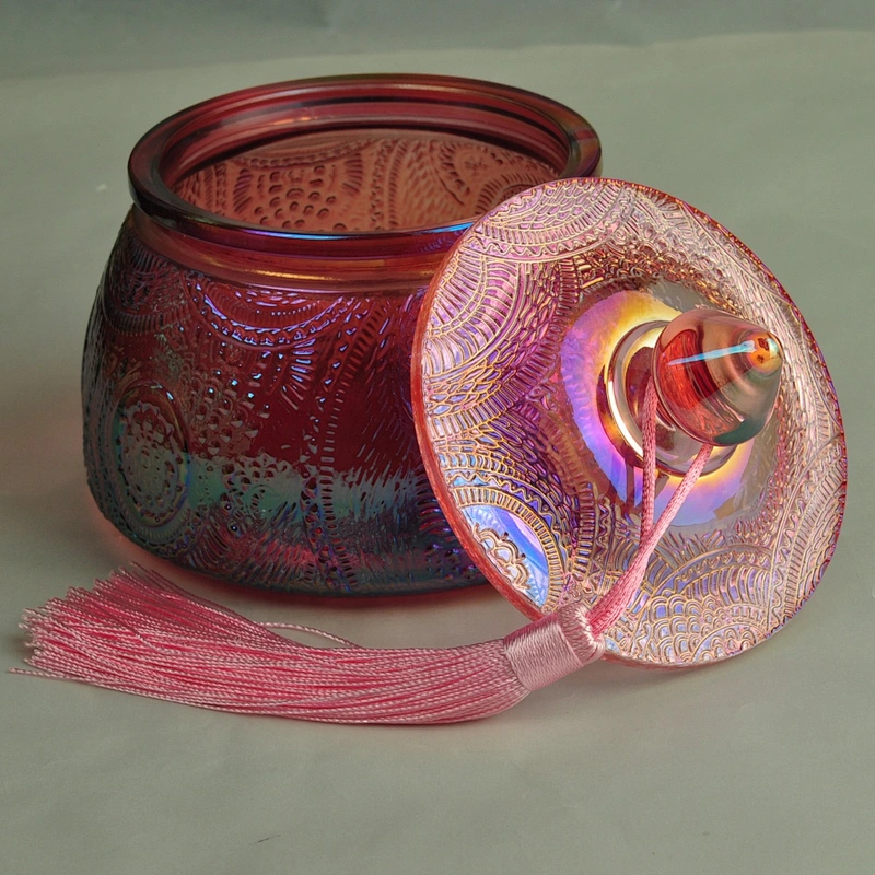 10oz Home decoration luxury customized candle glass container with lid