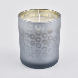 Wholesales custom decorative grey tealight glass candle holder containers