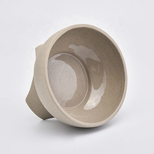 Unique Bowl Shaped Candle Ceramic Jar For Home Decor