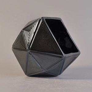 10oz 14oz Sunny black Hexagon scented glass candle holder
