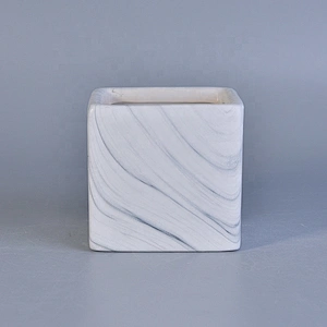 Home decor mini white square ceramic candle holder