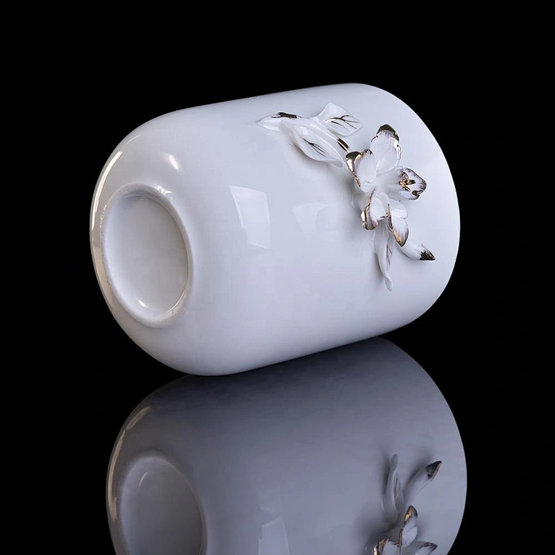 10oz 20oz Wholesales cylinder white candle ceramic holders