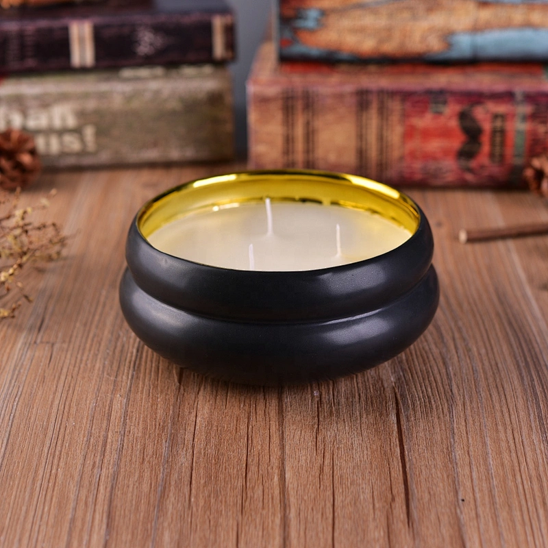 Factory price color 3 wick large ceramic candle holders