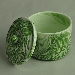 Wholesales decorative marble ceramic hurricane candle holder with lid