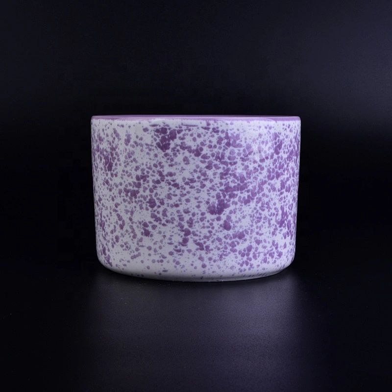 Wholesales glitter color custom ceramic candle container