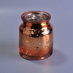 Wholesales mercury gold glass candle container