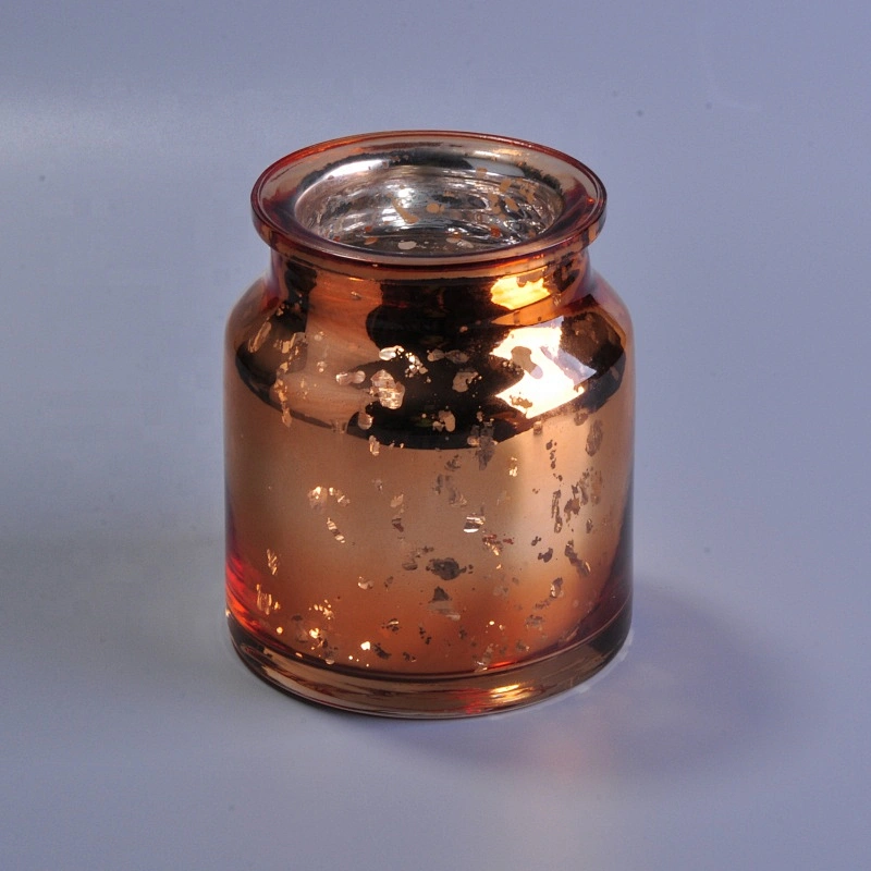Wholesales mercury gold glass candle container