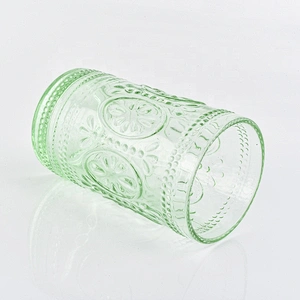 Luxury green emboss  Glass bathroom accessories four sets