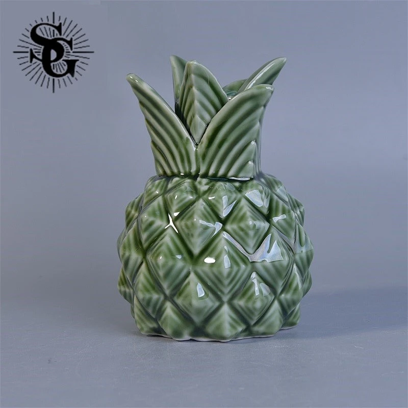 Sunny 230ml 280g green pineapple ceramic diffuser jar made by China factory