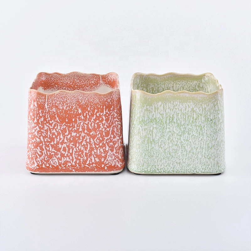 Square table Ceramic Candle Holders Candle Vessels wedding decoration