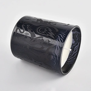 Wholesale 8oz Black Glass Candle Jar With Custom Logo