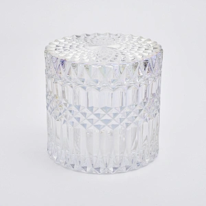 480ml Luxury Christmas Ion Plating  Glass Candle Jar With Lids