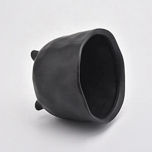 Luxury black ceramic standing candle holder home decoration