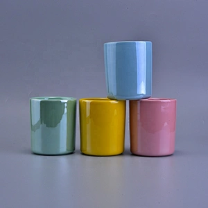 10oz gold pillar bling ceramic candle holders