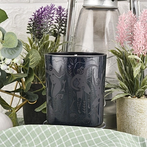 Wholesales luxury black matte cylinder glass candle jar holder