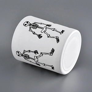 New design custom logo luxury white cylinder glass candle jar holder