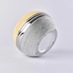 Wholesales round silver ceramic candle containers 10oz