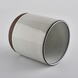 Customized home decoration white ceramic candle jar