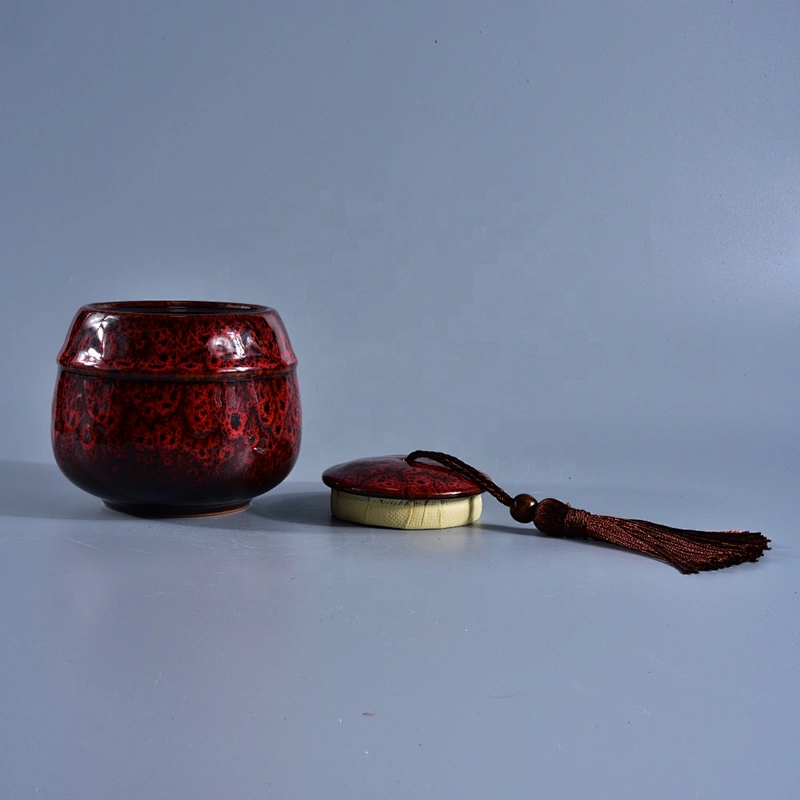 8oz 10oz Sunny chinese vintage decorative ceramic candle jars with lid