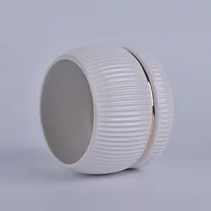 Home Party Decoration Empty White Ceramic Candle Jar For Candle Making