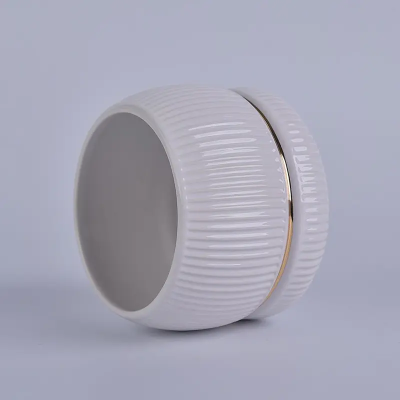 Home Party Decoration Empty White Ceramic Candle Jar For Candle Making