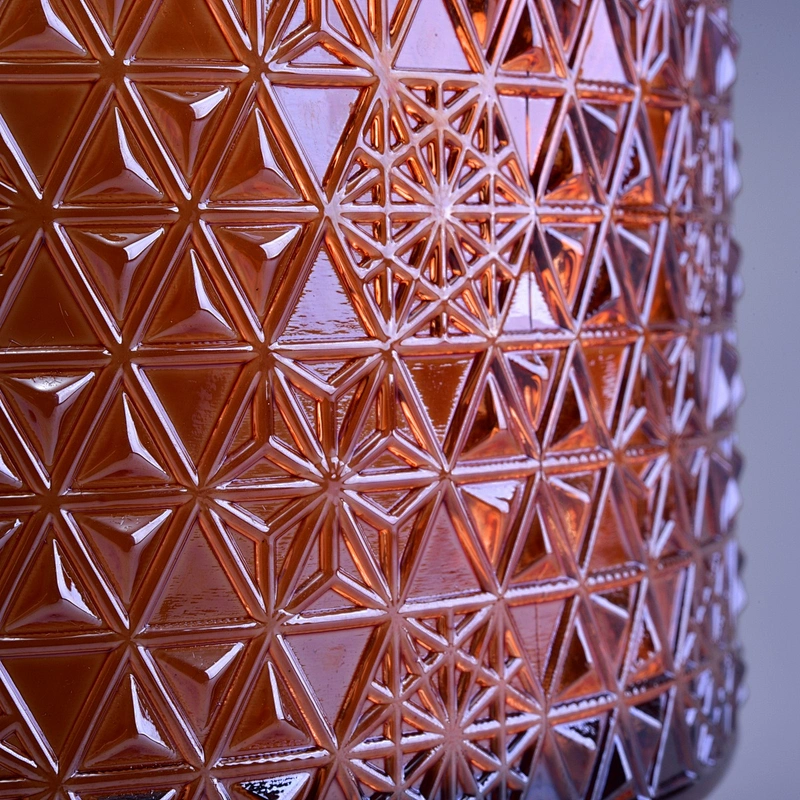 Sunny glassware crystal luxury snow design glass candle jars with lids