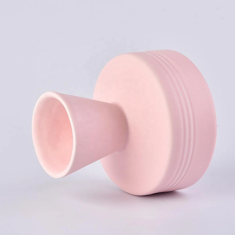 New design pink luxury matte reed diffuser ceramic bottles