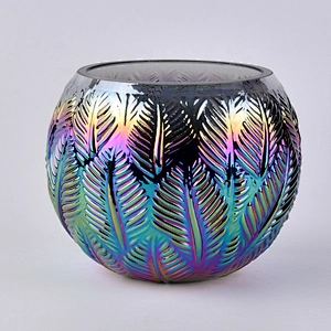 Sunny lotus electroplated glass candle container bulk