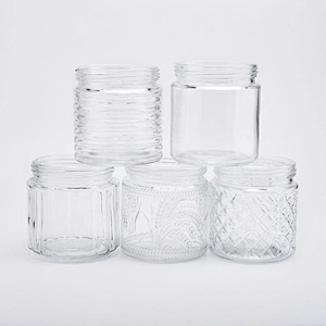 24oz wholesales machine made clear glass candle jars home decorations candle containers