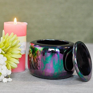 Christmas dark blue decorative marble ceramic candle holder with lids