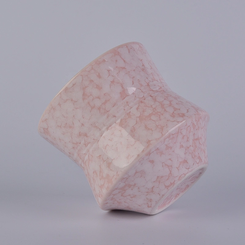 Sunny glassware design custom pink luxury ceramic candle jar 10oz 20oz