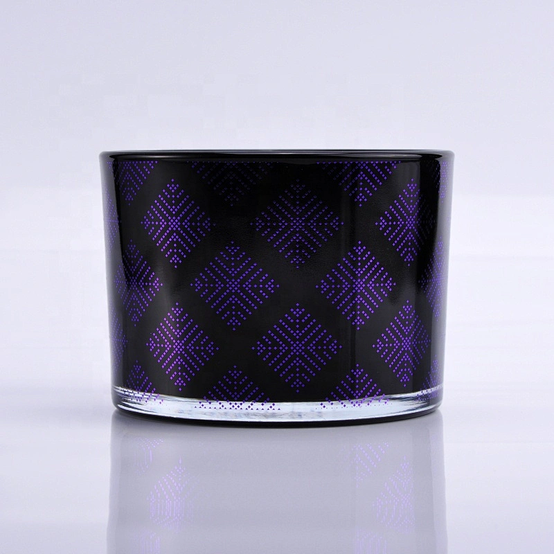 10oz 20oz Wholesales Custom black glass candle container