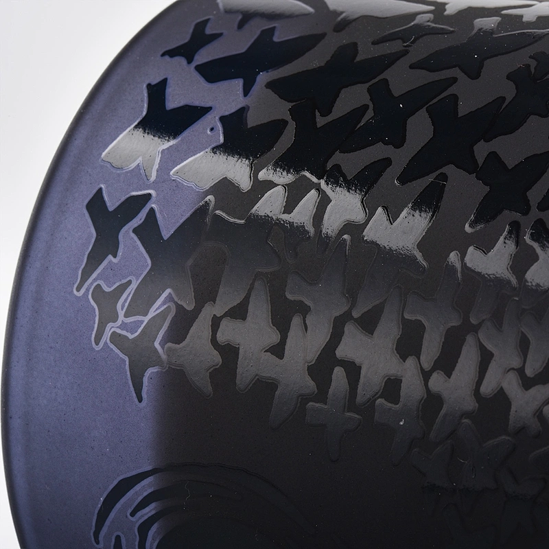 Sunny custom matte decorative black glass candle tumblers