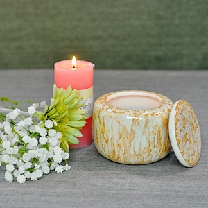 Vintage custom decorative gifts ceramic candle jar with lid