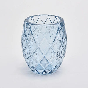 6oz Embossed Glass Candle Jar With Spray Color