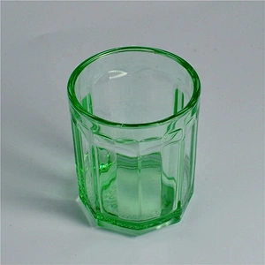 Wholesales luxury geometric clear tealight candle glass holders 10oz
