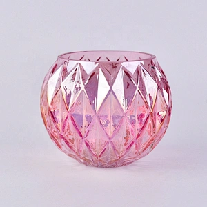 10oz Round red religious glass bowl candle container