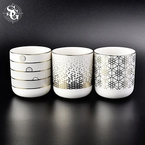 Sunny 400ml snow appearance pattern electroplating ceramic candle holders