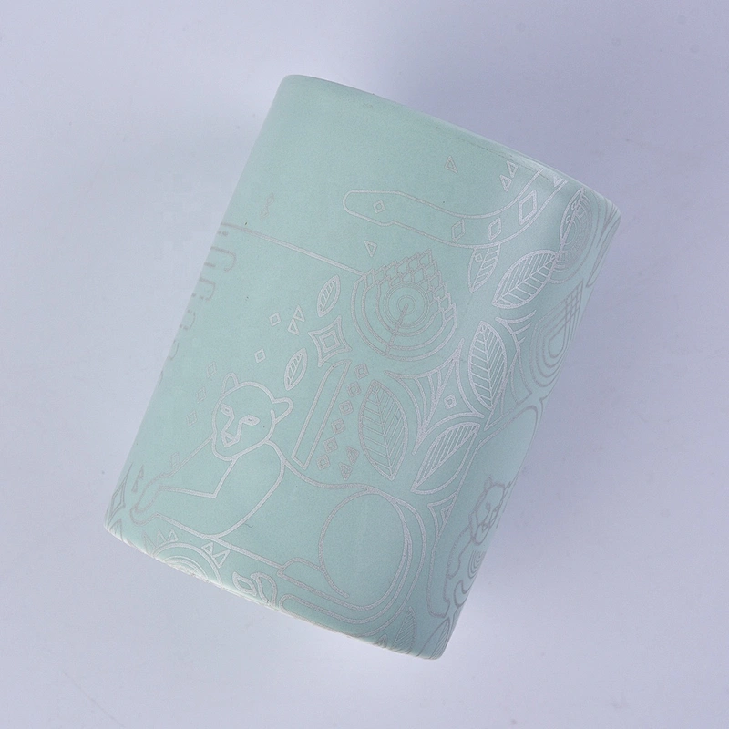 Sunny cylinder custom ceramic candle jars holder table decoration