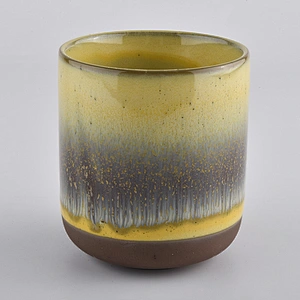 transmutation glazed ceramic candle jar