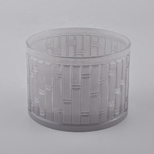 luxury 14oz embossed glass candle jar