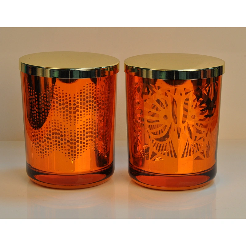 Suppliers cylinder glass candle holders logo custom with metal lid