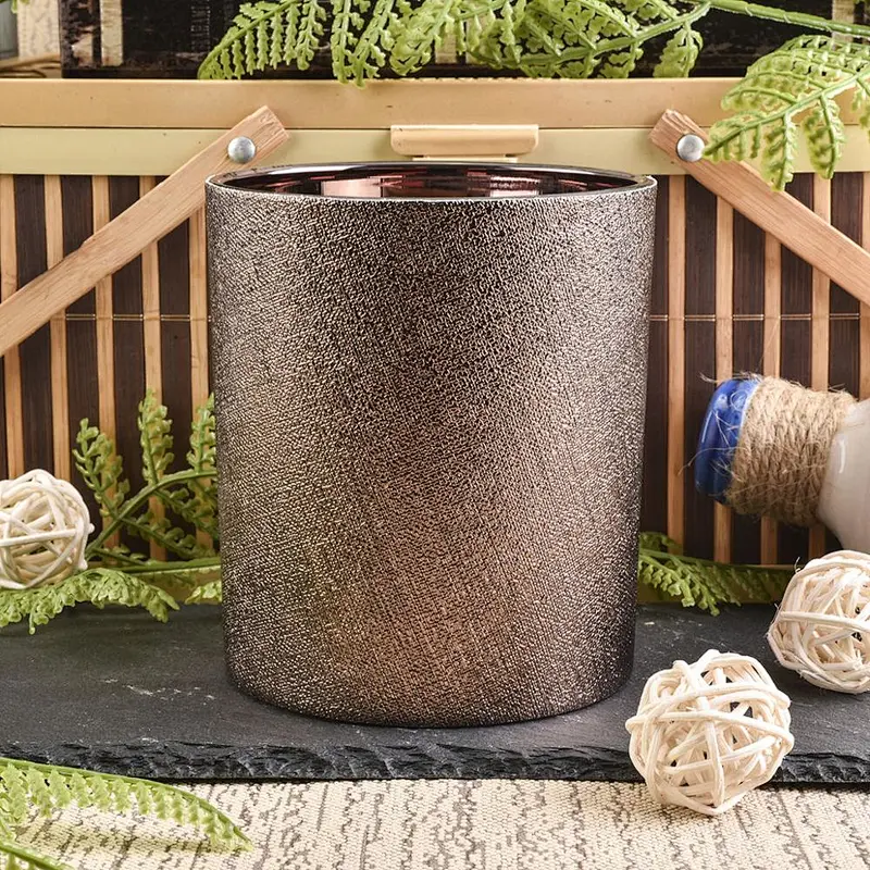luxury sleeve leather glass candle holder