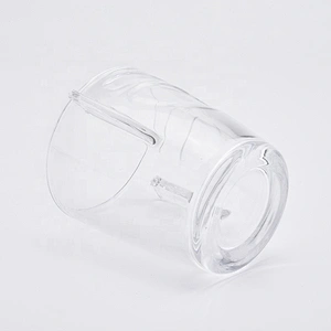 Luxury clear glass candle jar with handle home decor