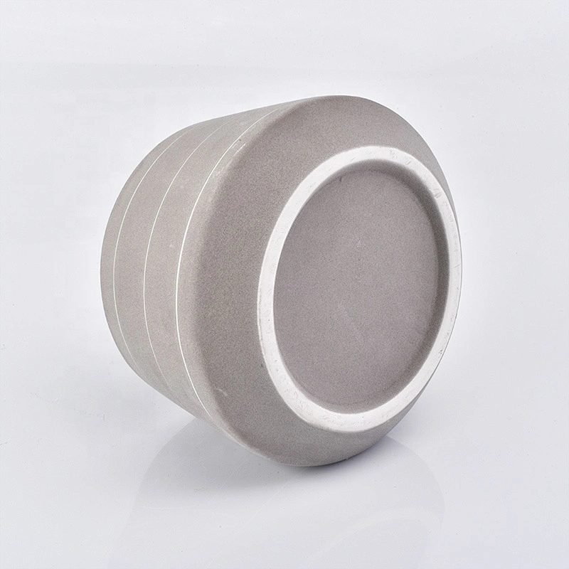 Custom logo Matte grey ceramic candle jar