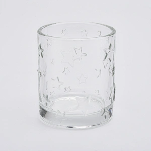 2oz wholesales little star transparent glass candle holders home decorations candle containers