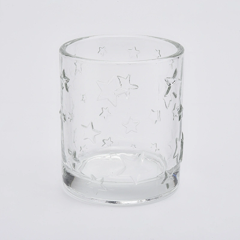 2oz wholesales little star transparent glass candle holders home decorations candle containers