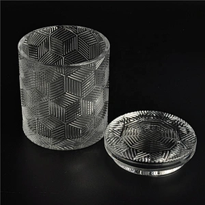 6oz 10oz 20oz Wholesales crystal custom candle glass jars with lids