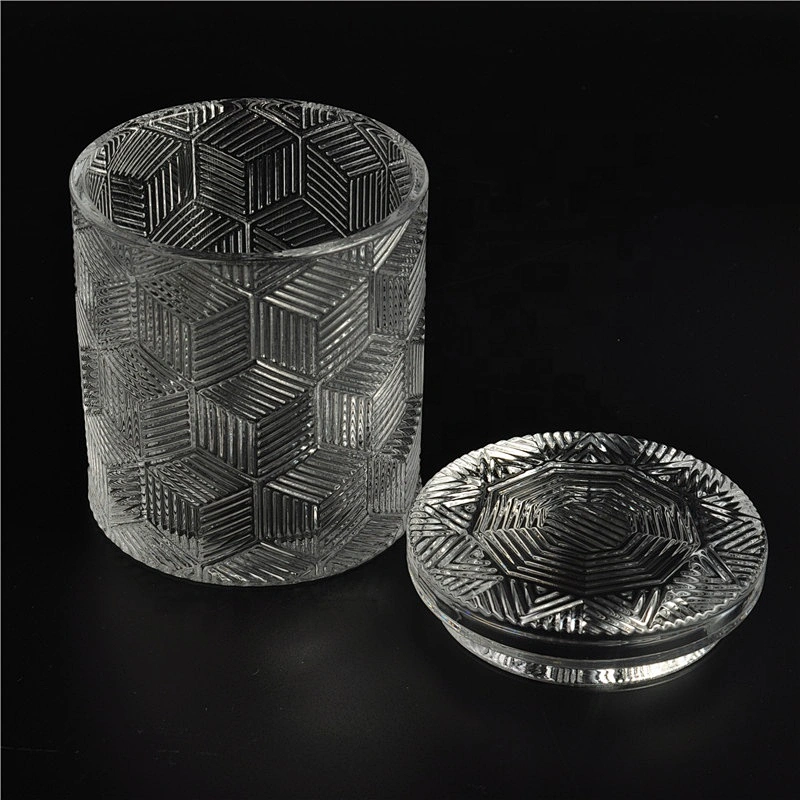 6oz 10oz 20oz Wholesales crystal custom candle glass jars with lids