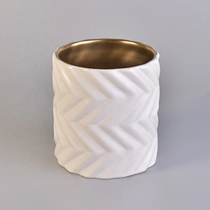Luxury white massage ceramic candle jar